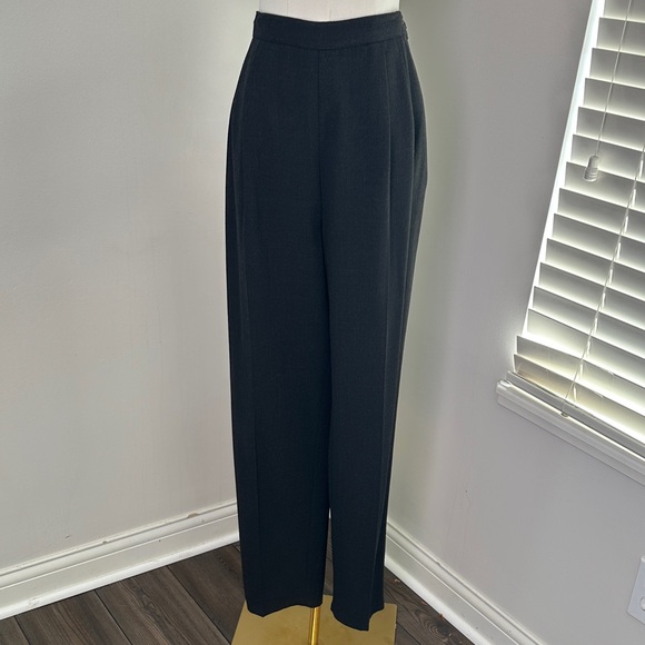 Vtg Talbots Wool Blend High Waist Pleated Trousers 30” Gray Dark Academia USA - Picture 2 of 11